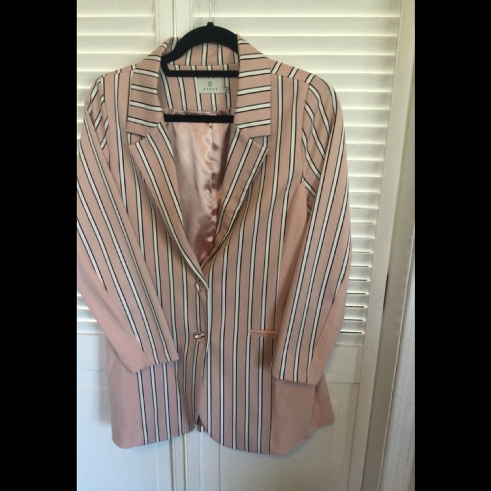 Kaffe Blazer Style 10503044, Size 42, Peach/Striped